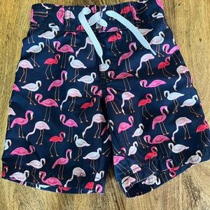 NWOT *2* pairs of size 3 Janie and Jack boys swim trunks. Boats and Flamingos